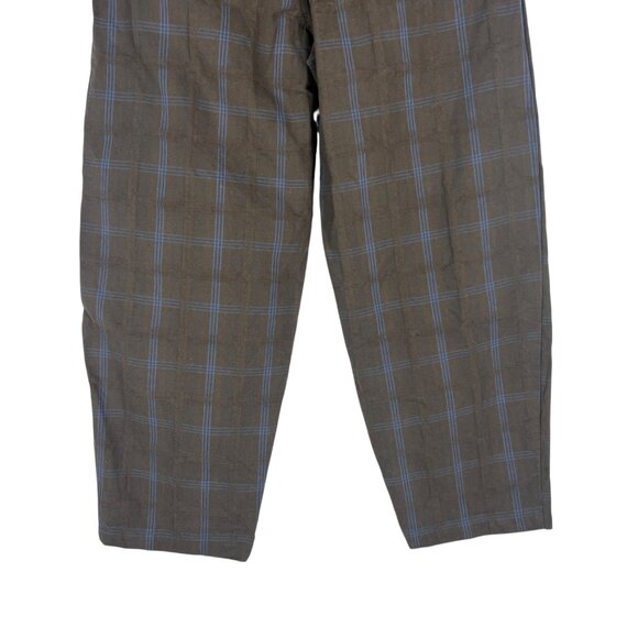 The Tiny Big Sister Cotton Barrel Leg Trouser Pants Brown Plaid Size FR 36 US 4 - Picture 8 of 9